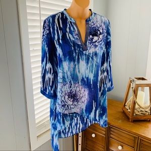 BEAUTIFUL blue purple CHICO’s  blouse! Like NEW!!